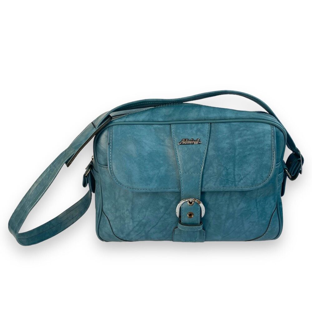 Admiral Tourister Vintage Carry-On Tote Overnight‎ Travel Bag Blue B72Q